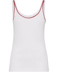 Brunello Cucinelli - Jersey Tanktop Met Afwerking - Lyst