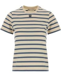 Tory Burch - Ivory Stripes Crew Neck T-Shirt - Lyst