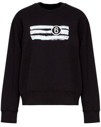 MM6 by Maison Martin Margiela - Printed Cotton Sweatshirt - Lyst