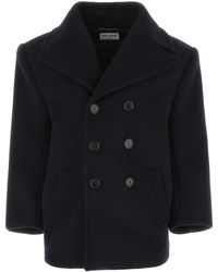 Saint Laurent - Wool Oversize Coat - Lyst
