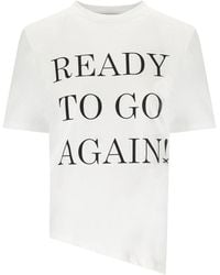 Elisabetta Franchi - Gesso Asymmetric T Shirt - Lyst