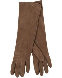 Max Mara - Afideesuede lange Wildleder-Nappa-Handschuhe - Lyst