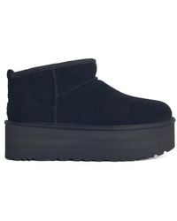 UGG - 'Classic Ultra Mini Platform' schwarze Wildlederstiefel - Lyst