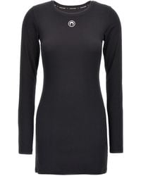 Marine Serre - Moon Mini Geribbelde Katoenen Jurk - Lyst