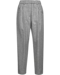 Brunello Cucinelli - Pantaloni Con Vita Elasticizzata - Lyst
