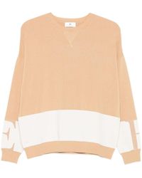Elisabetta Franchi - Trui Met Colourblocking En Ronde Hals - Lyst