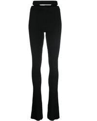 ANDREADAMO - Andreadamo Geribbelde Gebreide Flare Broek - Lyst