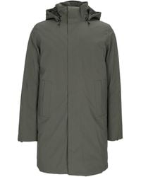 K-Way - Mid-Length Bonded Padded Jacket With High Collar And Hood - Lyst