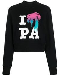 Palm Angels - Ich Liebe Pa Schwarze Crewneck Sweatshirt - Lyst