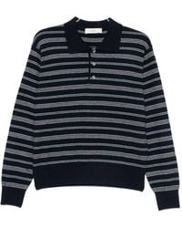 DUNST - Wool Blend Striped Polo Shirt - Lyst