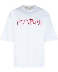 Marni - Wit Katoenen T-shirt - Lyst