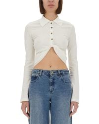 Courreges - Twist" Cropped Polo Shirt - Lyst