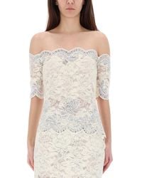 Rabanne - Lace Off-Shoulder Top - Lyst