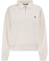 Polo Ralph Lauren - Half Zip Collared Sweatshirt - Lyst