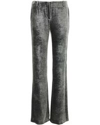 Alberta Ferretti - Velvet Wide-Leg Pant - Lyst