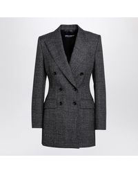 Dolce & Gabbana - Dolce&Gabbana Anthracite Tweed Double-Breasted Jacket - Lyst