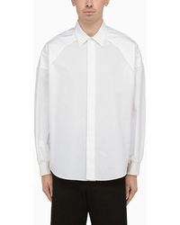 Alexander McQueen - Alexander Mc Queen White Cotton Shirt With Ribbed Cuffs - Lyst