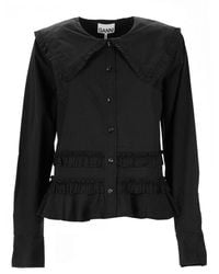 Ganni - Regular Solid Shirt - Lyst