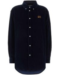 Miu Miu - Relaxed Logo Shirt - Lyst