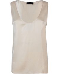 Liu Jo - Top In Raso Crema - Lyst