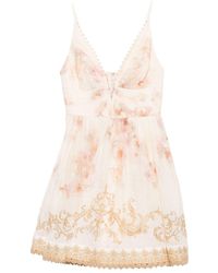 Zimmermann - Hypnotic V Neck Mini Dress - Lyst