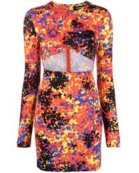 DSquared² - Printed Cut Out Short Dress - Lyst
