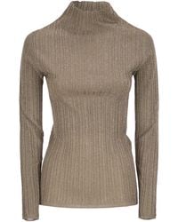 Fabiana Filippi - Ribbed Lurex Turtleneck Sweater - Lyst