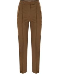 PT Torino - Frida Cotton And Silk Trousers With Pleat - Lyst