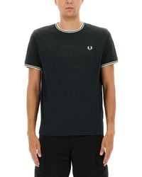 Fred Perry - Double Stripe T Shirt - Lyst