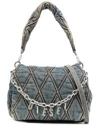 DIESEL - Charm-D S Denim Shoulder Bag - Lyst