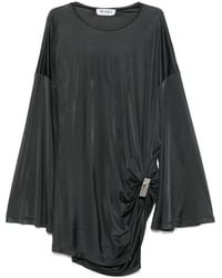 The Attico - Asymmetrisches Kleid mit drapierten Glockenärmeln - Lyst