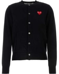 COMME DES GARÇONS PLAY - U Round Neck Cardigan Emblem Knit - Lyst
