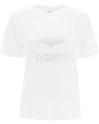 Isabel Marant - 'zewel' T -shirt Mit Metallischem Logo - Lyst