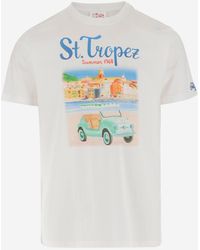 Mc2 Saint Barth - Cotton T Shirt With Logo Print - Lyst