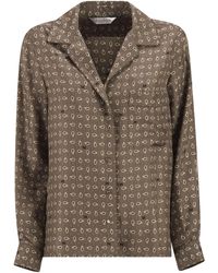 Max Mara - Mxmdisco Semi-fit Zijden Overhemd Met Print - Lyst