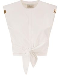 Elisabetta Franchi - Jersey T-Shirt With Knot - Lyst