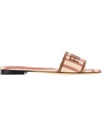 Fendi - Embroidered Canvas Sunshine Slippers - Lyst
