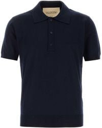 Valentino Garavani - Midnight Wool Polo Shirt - Lyst