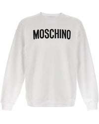 Moschino - Bold Logo Print Organic Cotton Sweatshirt - Lyst