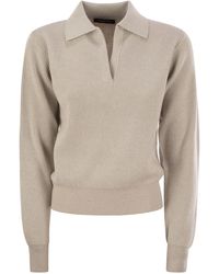Fabiana Filippi - V-Neck Knitted Polo Jumper - Lyst