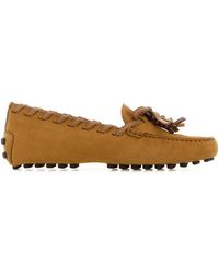 Tod's - Camel Suede Loafers - Lyst