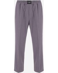 Just Cavalli - Stretch Viscose Blend Pants With Logo - Lyst