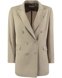 SAULINA - Anita Viscose Double Breasted Blazer - Lyst