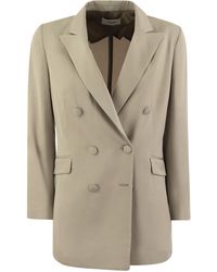 SAULINA - Anita Viscose Double Breasted Blazer - Lyst
