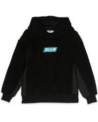 MSGM - Teddy Bear+Nylon Hoodie - Lyst