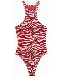 The Attico - Zebra Print One-Piece Swimming Costume - Lyst