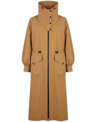Herno - Long Funnel-Neck Trench Coat - Lyst