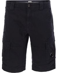 C.P. Company - Stretch Cotton Satin Cargo Shorts - Lyst