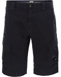 C.P. Company - Stretch Cotton Satin Cargo Shorts - Lyst
