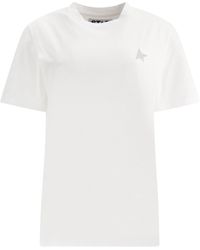 Golden Goose - T-shirt bianca con logo - Lyst